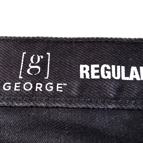 George men's regular black jeans Size: 38X30 - Picture 3 of 5